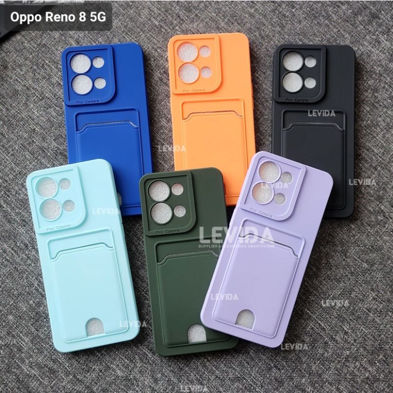 Oppo Reno 8 5G Oppo Reno 8 Pro Card Slot Kartu Pro Kamera Case Slim BlackMatte Silikon Warna Case Oppo Reno 8 5g Oppo Reno 8 Pro