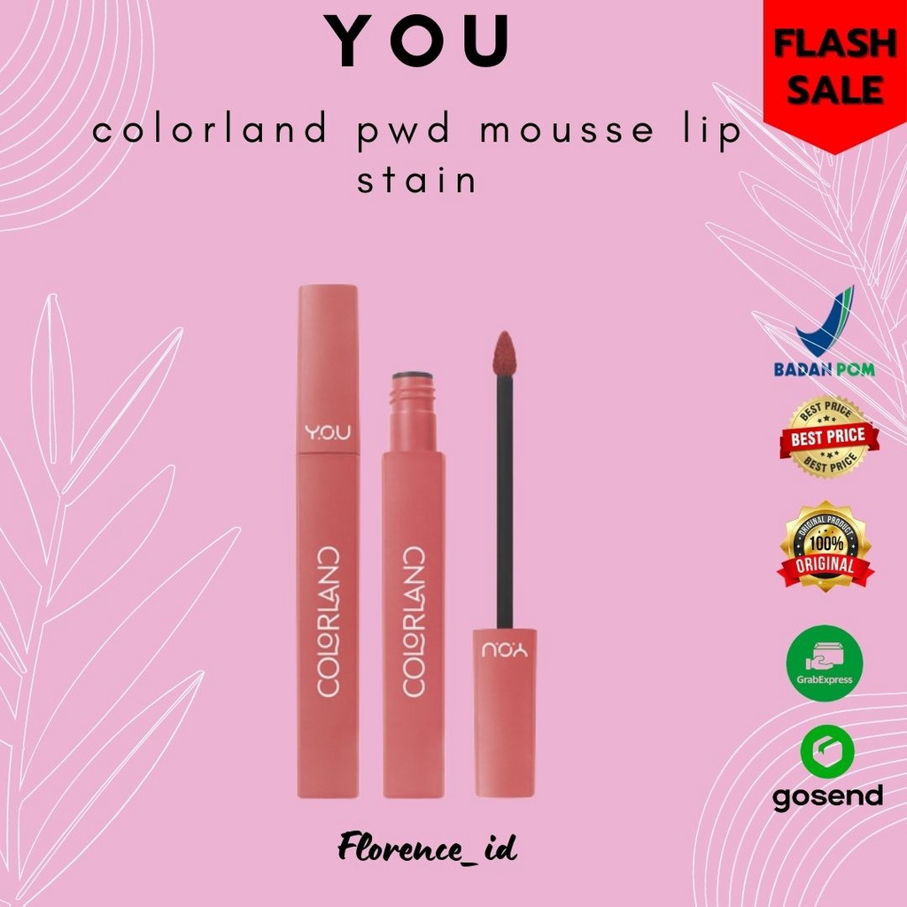 YOU Colorland Powder Mousse Lip Stain Cream | Lip Matte Lipstick Makeup Melembapkan Tahan Lama Pigme