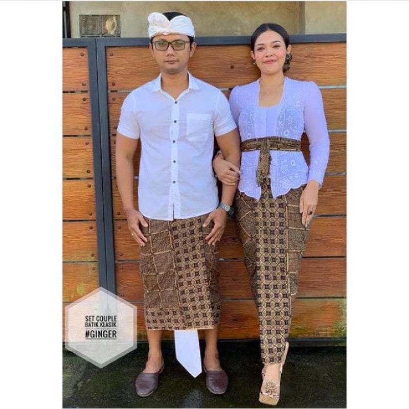 01 set couple indigo/kamen indigo (kamen+saput+slendang), kamen batik indigo, grosir pakean adat bal