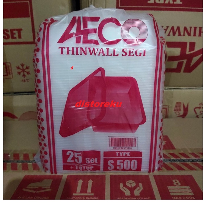 THINWALL SEGI WADAH MAKAN TEMPAT BOX MAKAN MICROWAVE AECO S500 25PCS - AECO S500