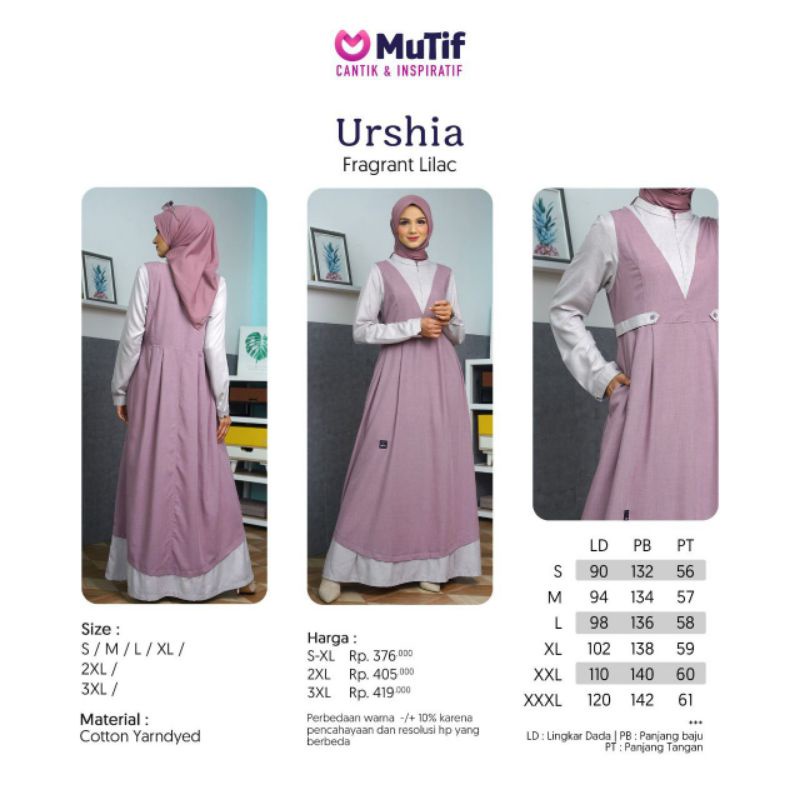 GAMIS MUTIF URSHIA FRAGRANT LILAC LILLAC URSIA