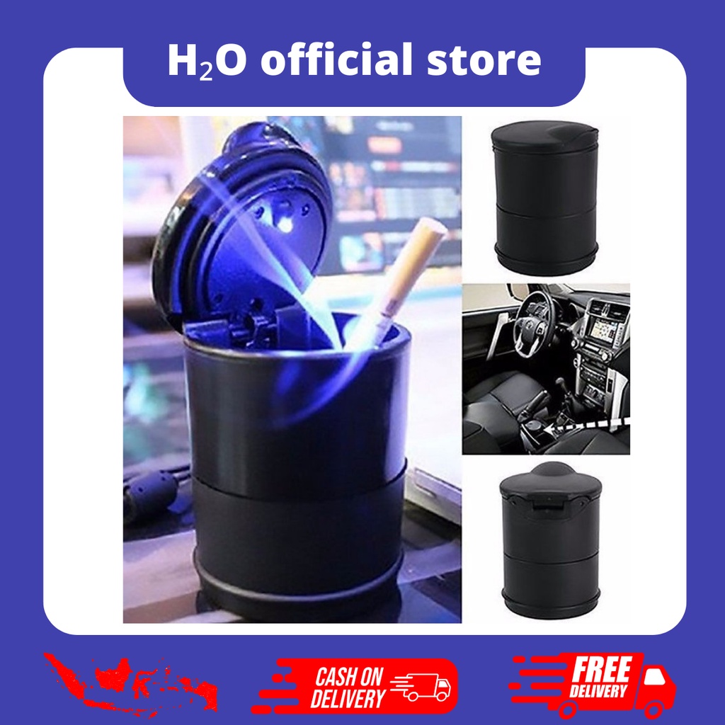 Jual ASBAK MOBIL LED CAR ASHTRAY ASBAK PORTABLE HITAM POLOS Shopee Indonesia