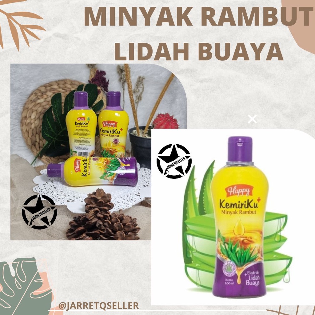 🆕HAPPY KEMIRIKU extract lidah buaya minyak rambut || HAPPY KEMIRIKU Minyak Rambut || 100 ml || Minya