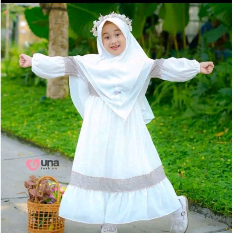 GAMIS ANAK TERBARU CERUTY SET HIJAB SYAR'I/MODEL GAMIS ANAK/GAMIS ANAK PEREMPUAN