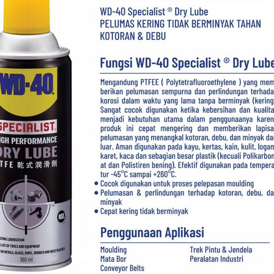 Pelumas Anti Karat WD 40 Dry Lube WD40 Melindungi Rantai Motor Sepeda