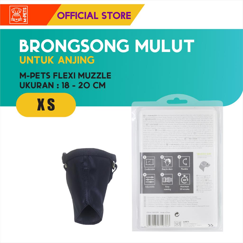 M-Pets Flexi Muzzle Size XS / Brongsong Mulut Anjing