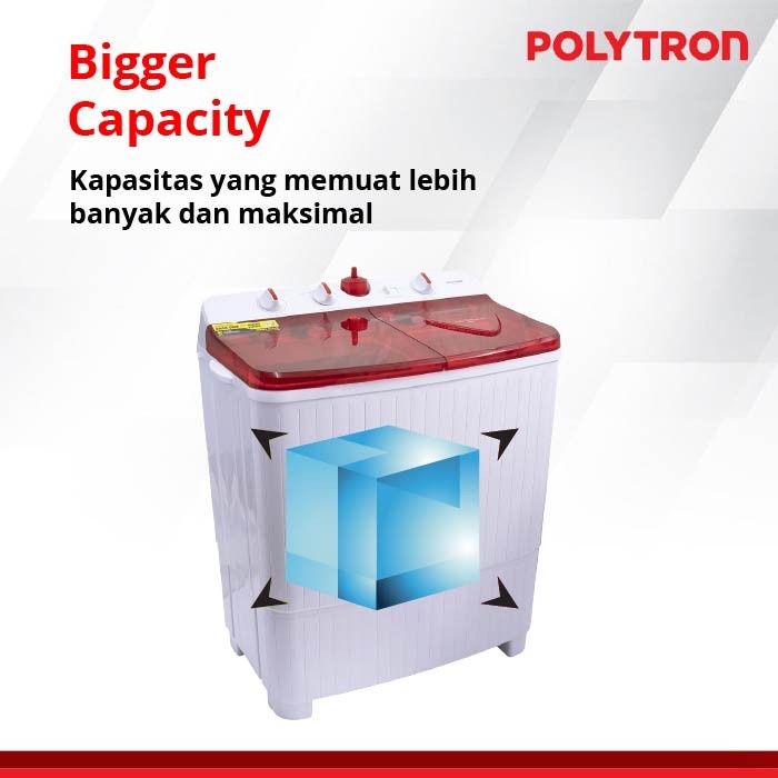POLYTRON PWM 851 Mesin Cuci 2 tabung 8,5Kg Primadona Samba