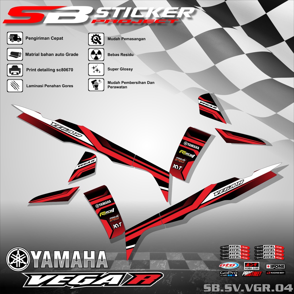 STRIPING VEGA R NEW- STICKER HOLOGRAM YAMAHA VEGA R NEW TERBARU SB 004