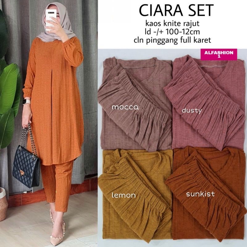 Ciara Set - SetCel Kaos Knit Rajut LD102+ Setelan Wanita / 397-7047