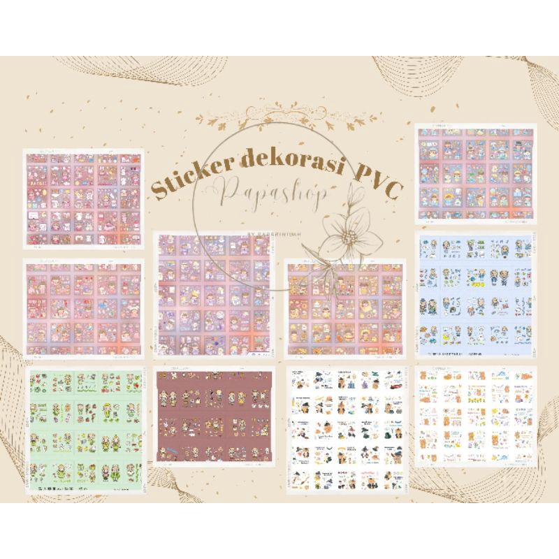

Stiker Dekorasi transparan lucu waterproof anti air ( RANDOM Harga 1 Lembar)
