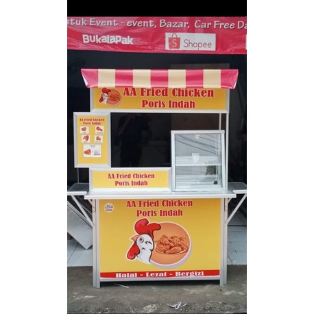 meja lipat plus etalase