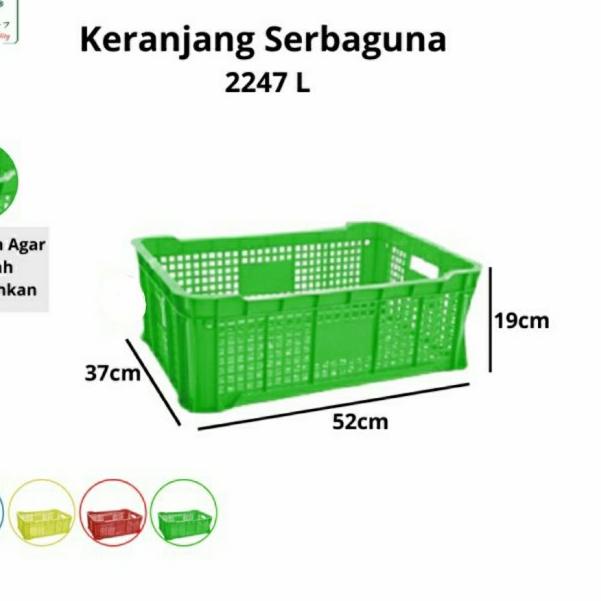 

Container Box 2247 Green Leaf P52xL37xT19 cm Keranjang Industri Roti