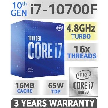 Processor Intel Core i7 10700 BOX 8 CORE 16 THREAD 2,9 - 4,8GHz