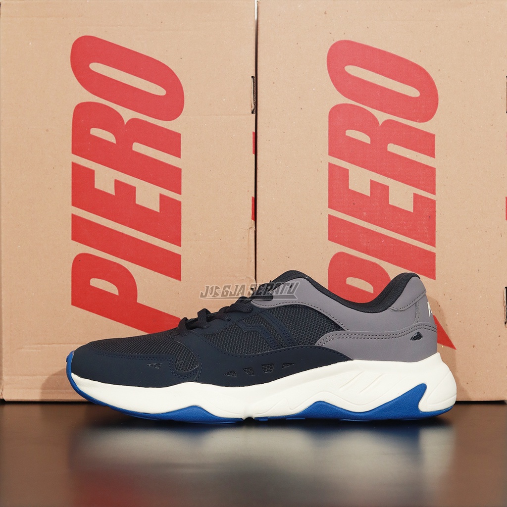 Piero Sepatu Sneakers Ergo Street - Dark Grey/Off White