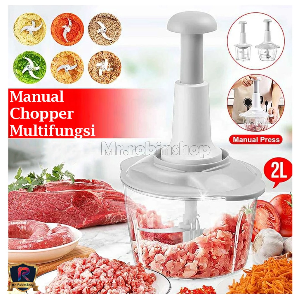 chopper blender capsule pemotong manual tekan pencacah penggiling daging mixer adonan multi fungsi