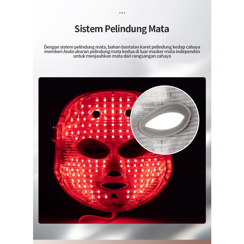 BLUE SKY Masker LED PDT Light 7 Warna Led Mask Photon Therapy Alat Perawatan Wajah Penggunaan Pengisian Daya 7 Colors Led Masker Wajah