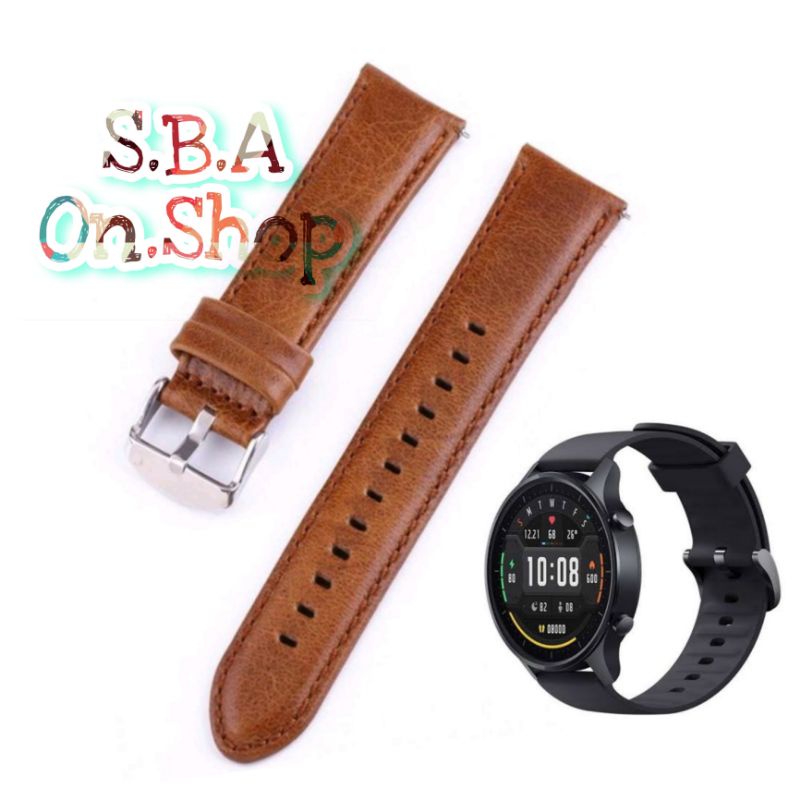 Strap Kulit Leather Genuine Tali Jam Huami Amazfit Miwatch Color S1 Active Pace Stratos 3 2 1