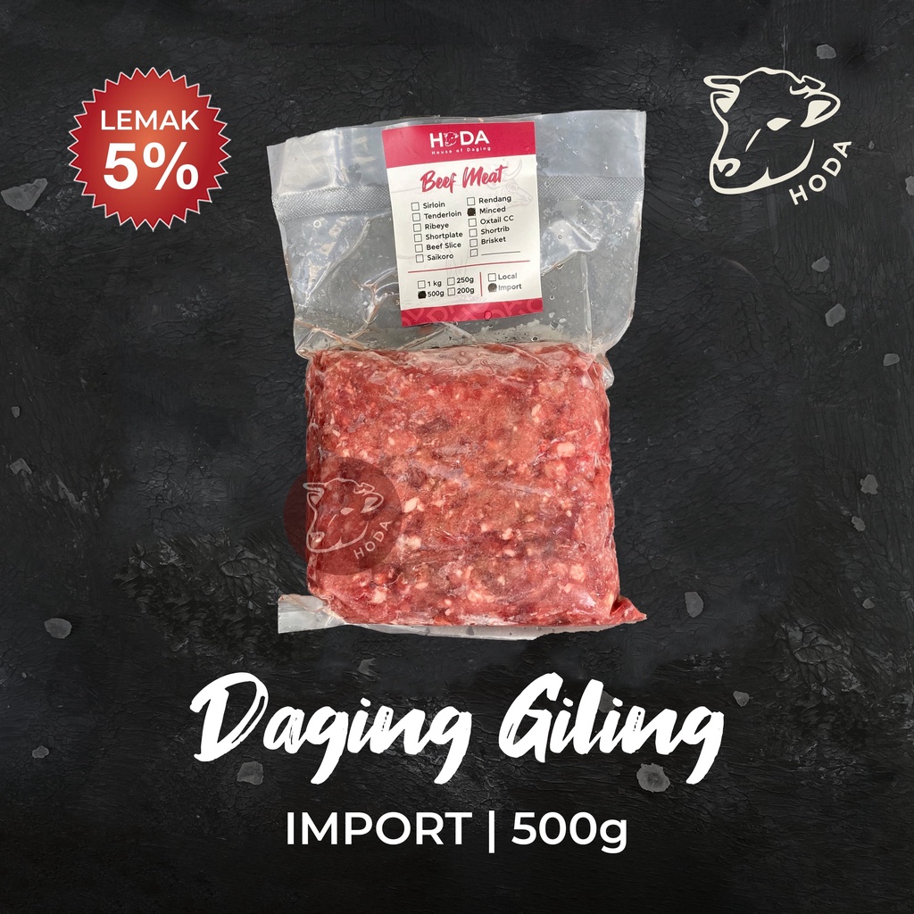 

Daging Giling Sapi Premium / Minced Beef Low Fat Import 95CL Lemak 5-10% 500gr