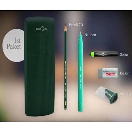 SET PAKET BELAJAR ONLINE Faber Castell / PAKET UJIAN STANDAR Faber Castell Pulpen Stylus Pen Pensil 2B Rautan Penghapus Penggaris Kertas LJK Bollpoint Apusan ATK Alat Tulis kantor