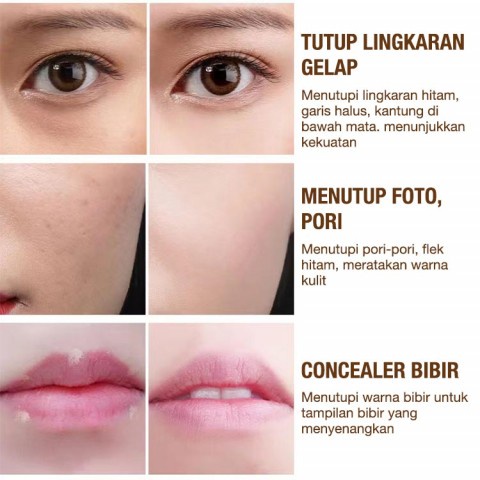 Concealer Foundation Cream Tahan Air Tahan Lama Kulit Dalam Lingkaran Hitam Penutup Tanda Jerawat