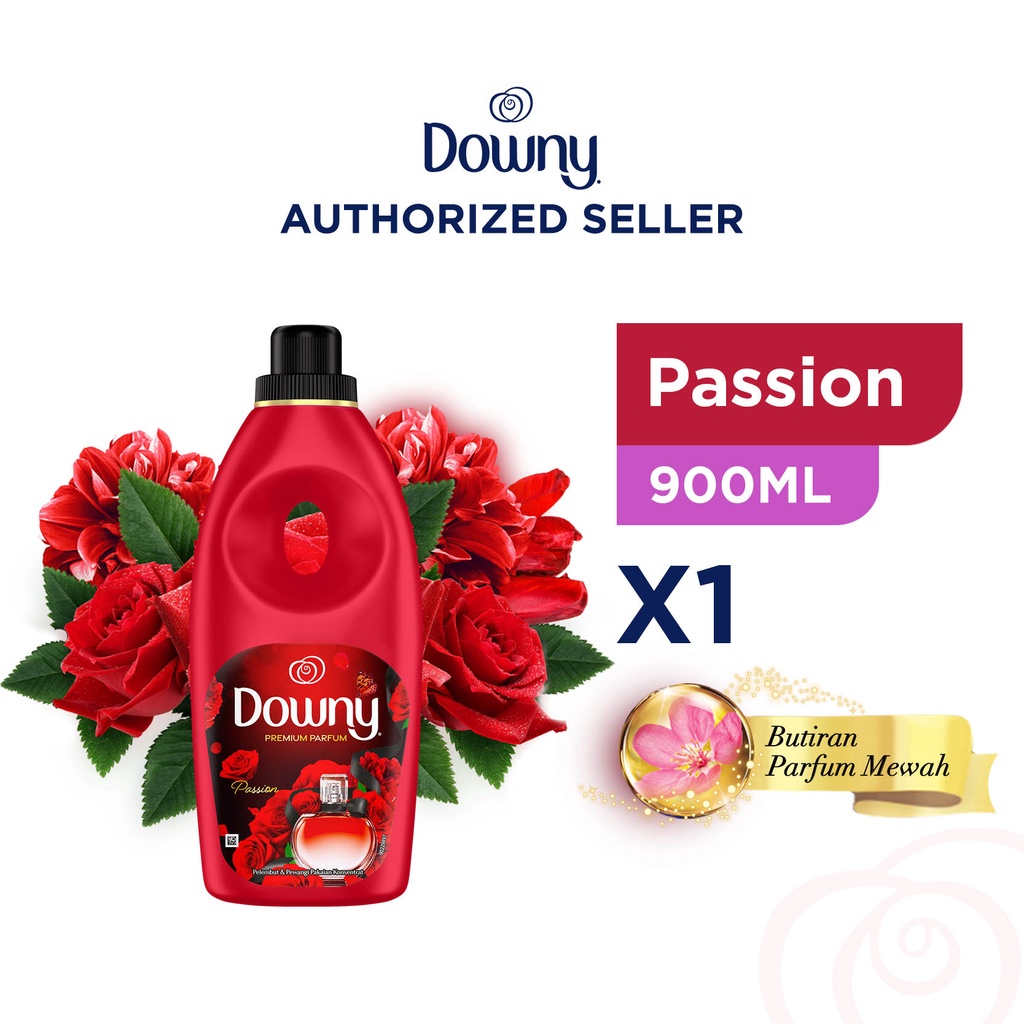 Downy Premium Parfum Passion Pewangi dan Softener Botol 900ml