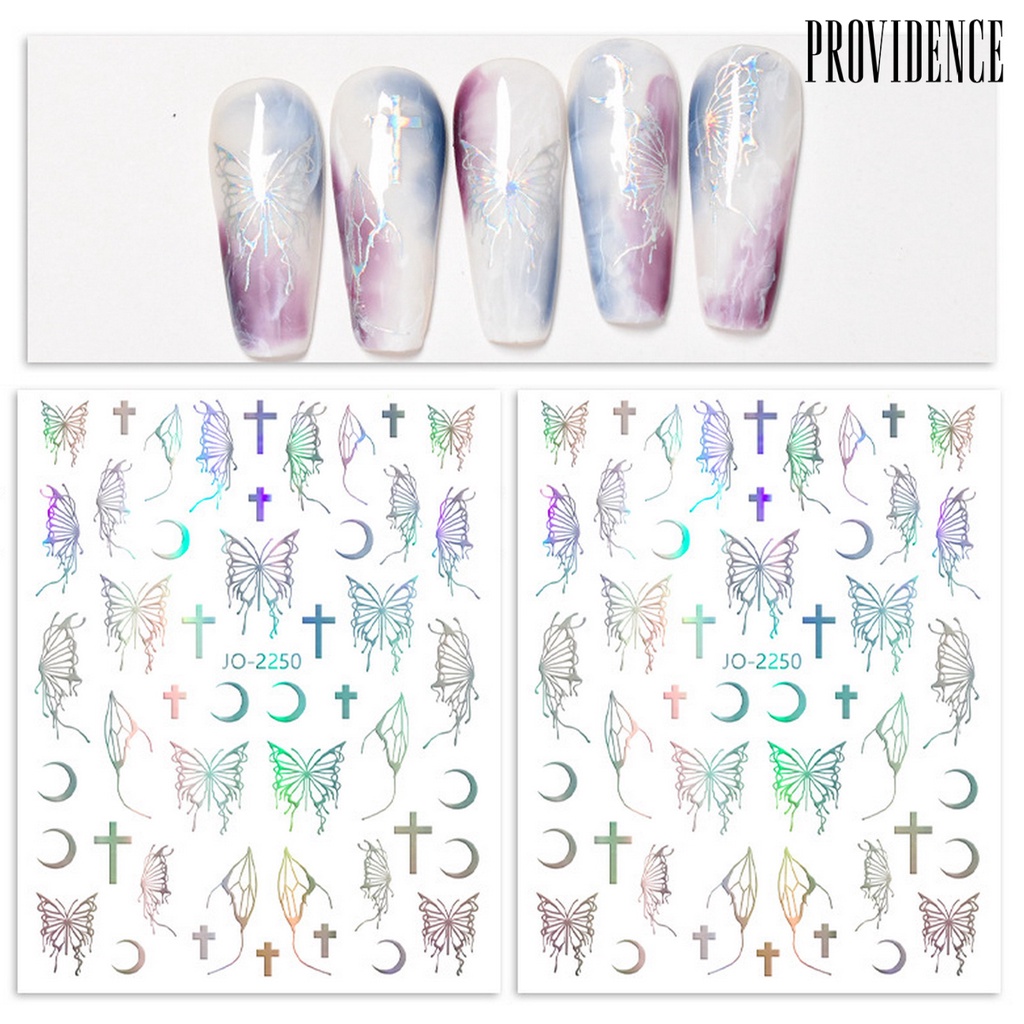 Providence 3Pcs / Set Stiker Kuku Motif Kupu-Kupu 3D Untuk Nail Art / Manicure DIY Butterfly