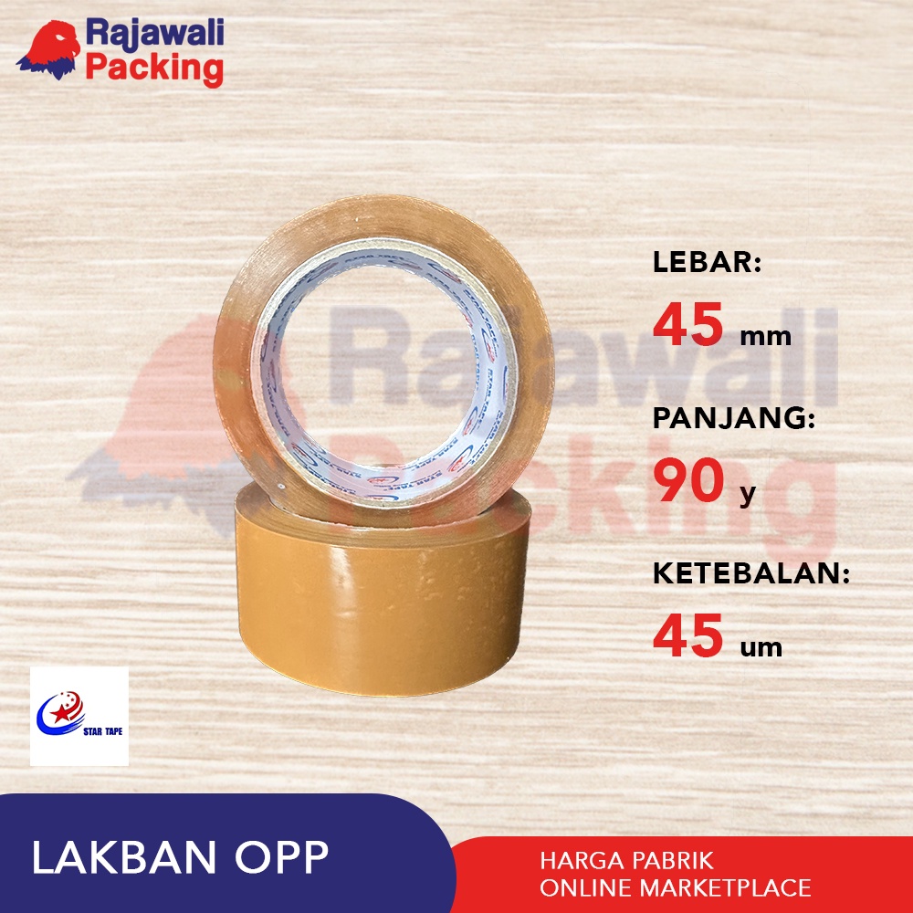 

Lakban Coklat Startape ukuran 45mm x 90 yard x 45 micron