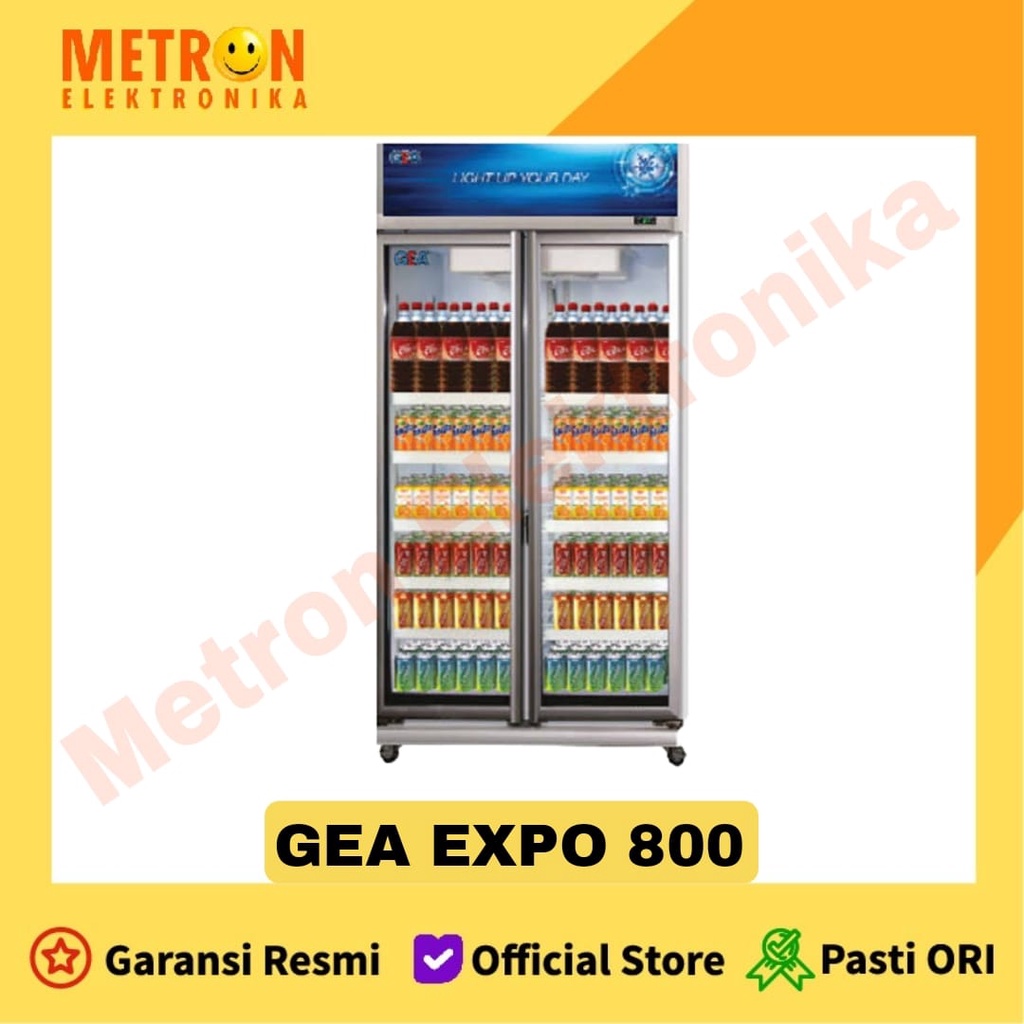 GEA EXPO 800 AH/CN / DISPLAY COOLER SHOWCASE 2 DOORS 800 LITER 630 WATT / EXPO800AHCN