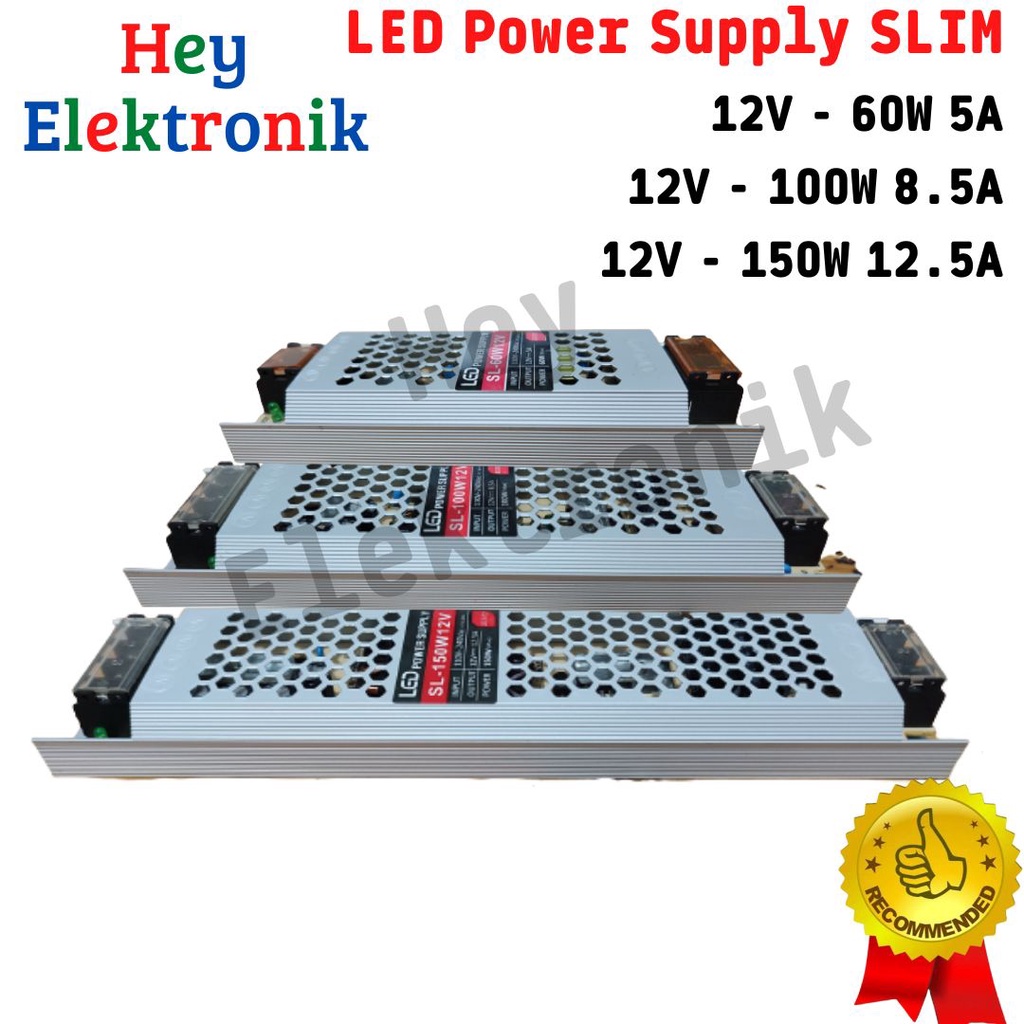 Trafo Power Supply Slim 12V 5A 8.5A 12.5A