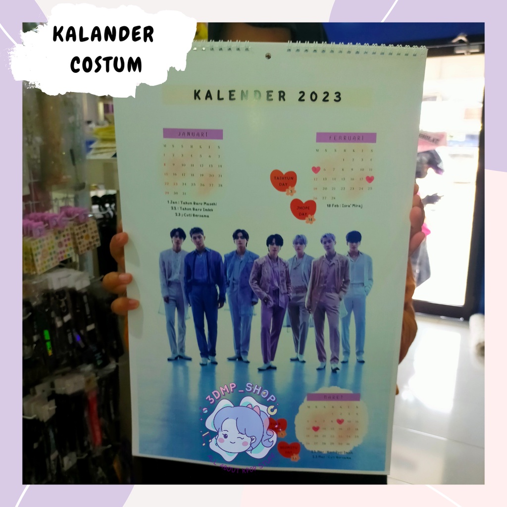 KALENDER DINDING CUSTOM REQUEST A3 KPOP SATUAN