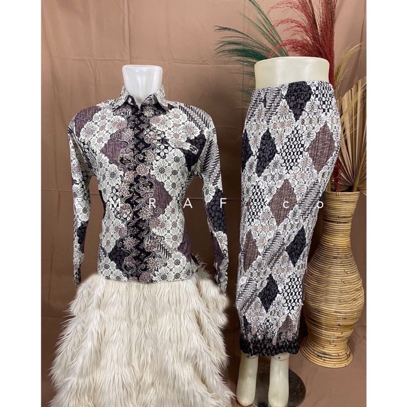 Batik couple / baju batik couple / batik set / batik lengan panjang / rok set