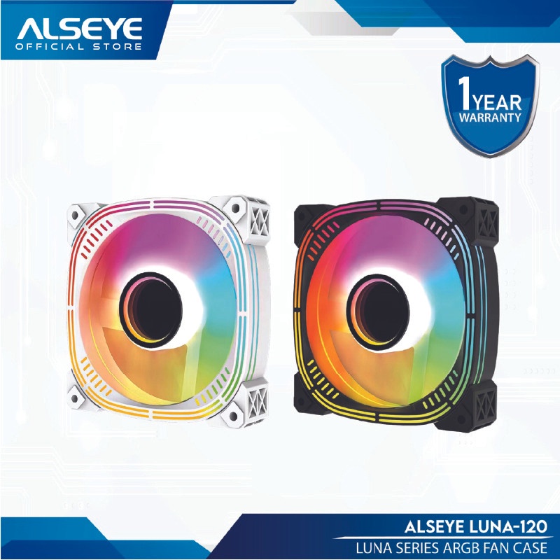 Kipas casing gaming alseye 12cm 1800rpm pwm control Argb luna-120 - Fan case pc komputer 120mm rgb luna120