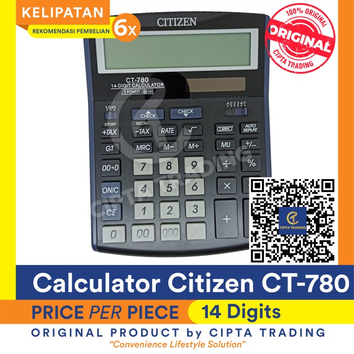 

Calculate Calculator - Citizen - Ct-780