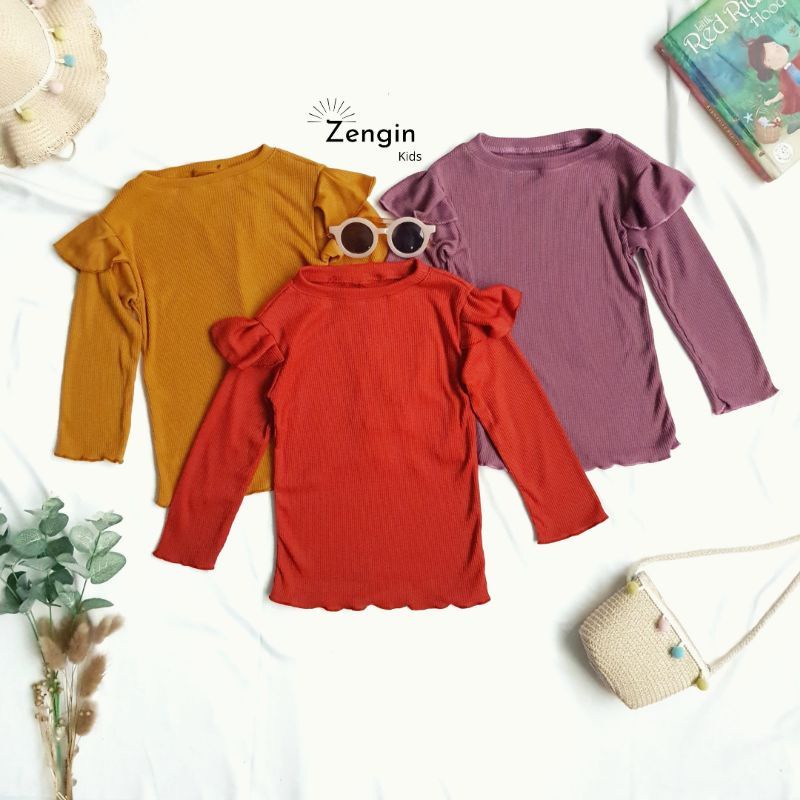 Ruffle Tee Alena Atasan Kaos Anak Perempuan Panjang 2-5 tahun