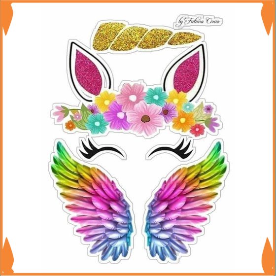 TOPPER KUE TOPER UNICORN DAN SAYAP 1 SET Toko_Arsha