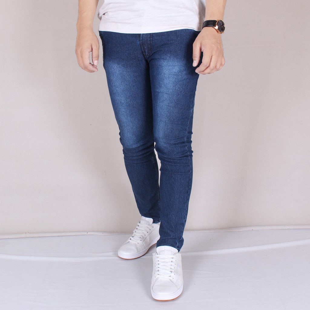 Celana Jeans Panjang Pria Slimfit Terbaru 2022 Bahan Denim Stretch Warna Bio wosh