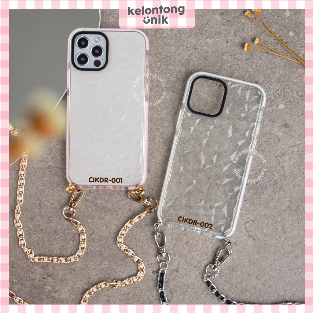 (Seri 1) For iPhone - Anti Knock Diamond Lanyard Rantai Soft Case/ Sling Case Tali