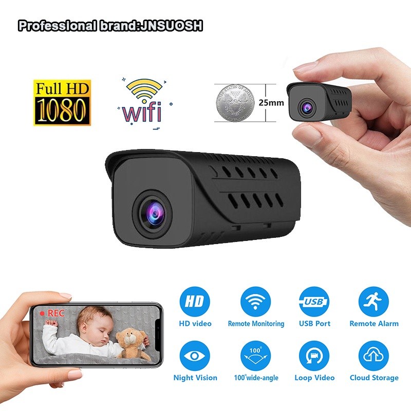 Kamera Mini Tersembunyi Tanpa Kabel Kecil Konek Ke HP SPY Cam Camera Pengintai Mini Wifi Bluetooth JS105