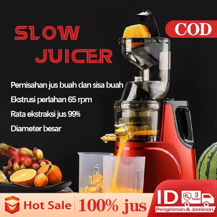 (COD) Slow Juicer 99% Fresh Fruit Juice Rpm 65 150w Multifunksional Imported Diameter Besar Juicer Juice Blender Extraction Blender