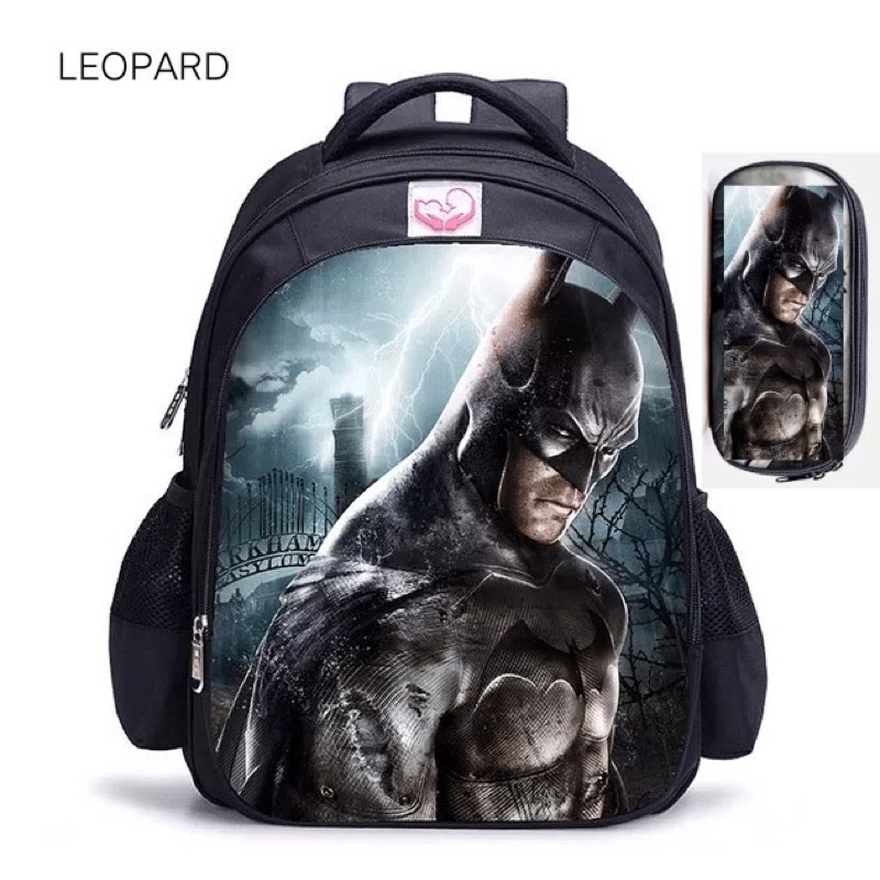 RANSEL ANAK 2in1 bonus Tempat Pensil Seperhero Batman