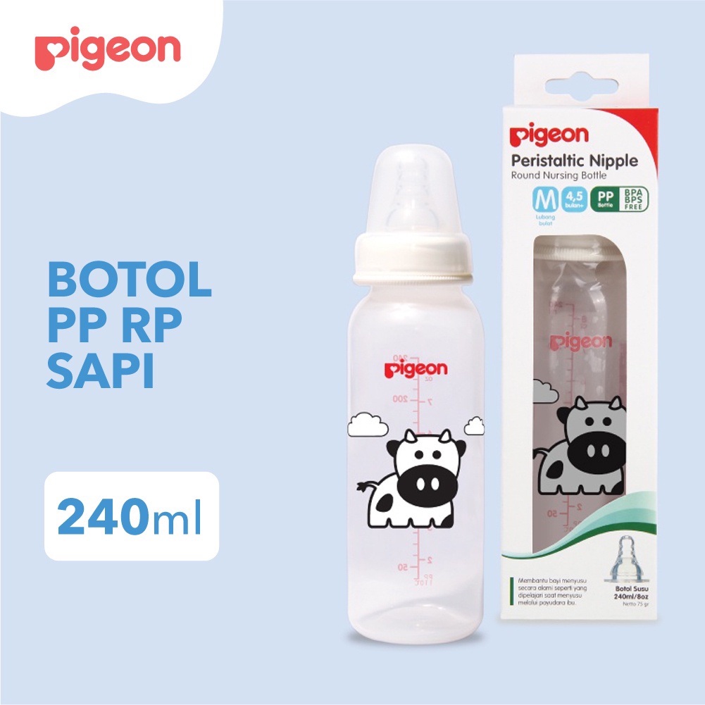 Pigeon Botol Susu PP RP 50ml w/ peristaltic  nipple animal / Botol Bayi