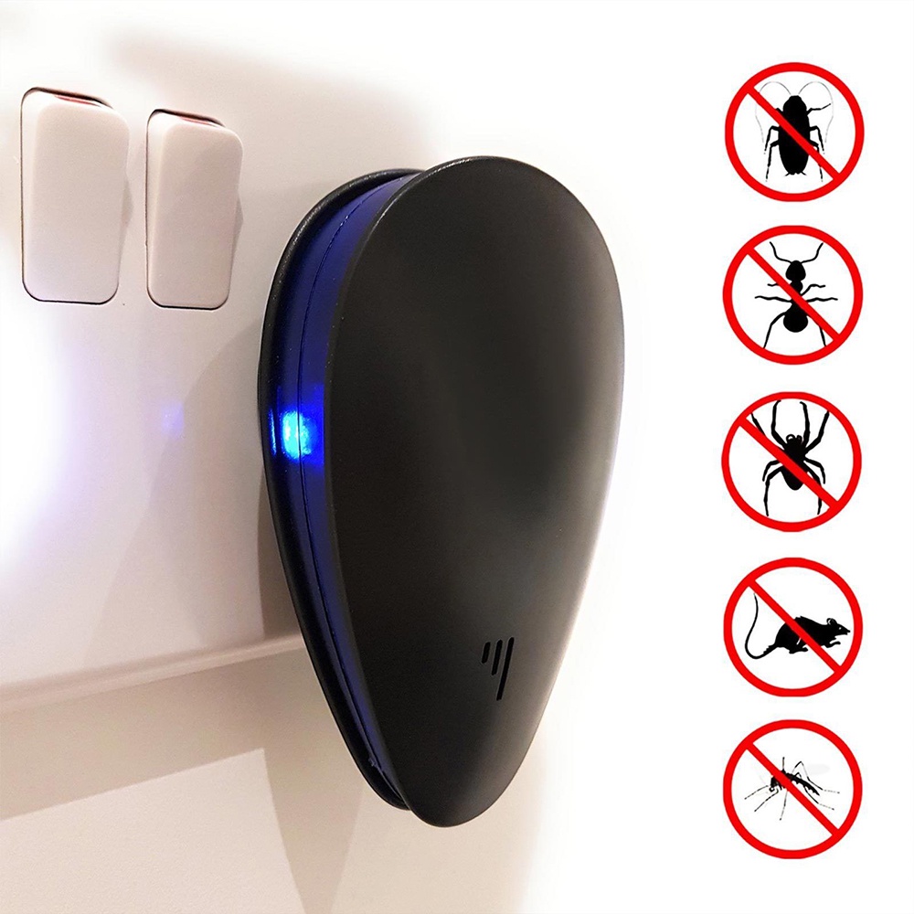 ღ Ultrasonik Tidak Beracun Wave Pest Repeller Listrik Anti Tikus Serangga Alat Pengusir Nyamuk Hama Penolak Indoor Elektronik Plug