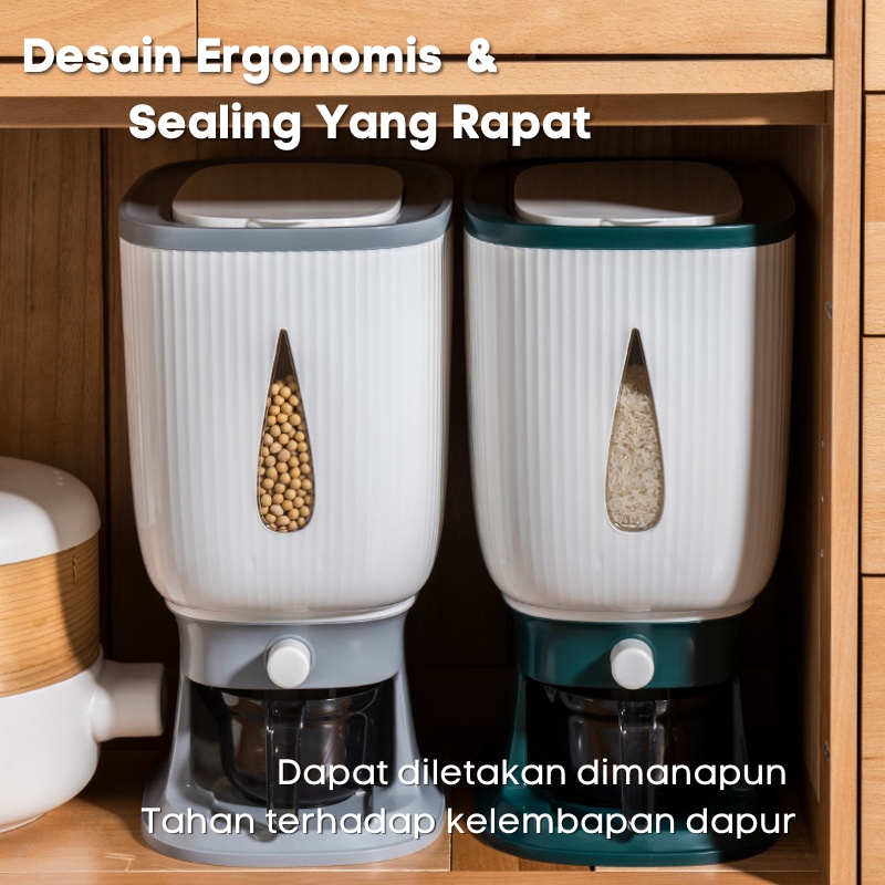 CEO Dispenser Beras Praktis / Multigrain Dispenser / mudah dipakai tempat penyimpanan beras / Tempat Penyimpanan Beras &amp; Biji-bijian lain Serbaguna