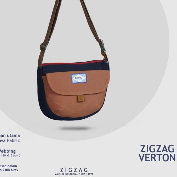 Tas Selempang Pria Zigzag Verton - Tas Slingbag - Slempang Casual Pria - Navy