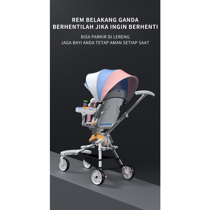 Stroller Kid 2 Way Travel Lightweight Foldable / Kereta Dorong Bayi