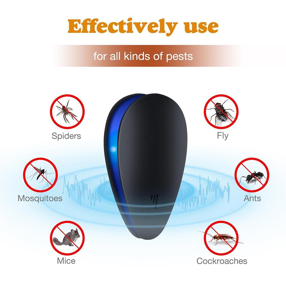 ღ Ultrasonik Tidak Beracun Wave Pest Repeller Listrik Anti Tikus Serangga Alat Pengusir Nyamuk Hama Penolak Indoor Elektronik Plug