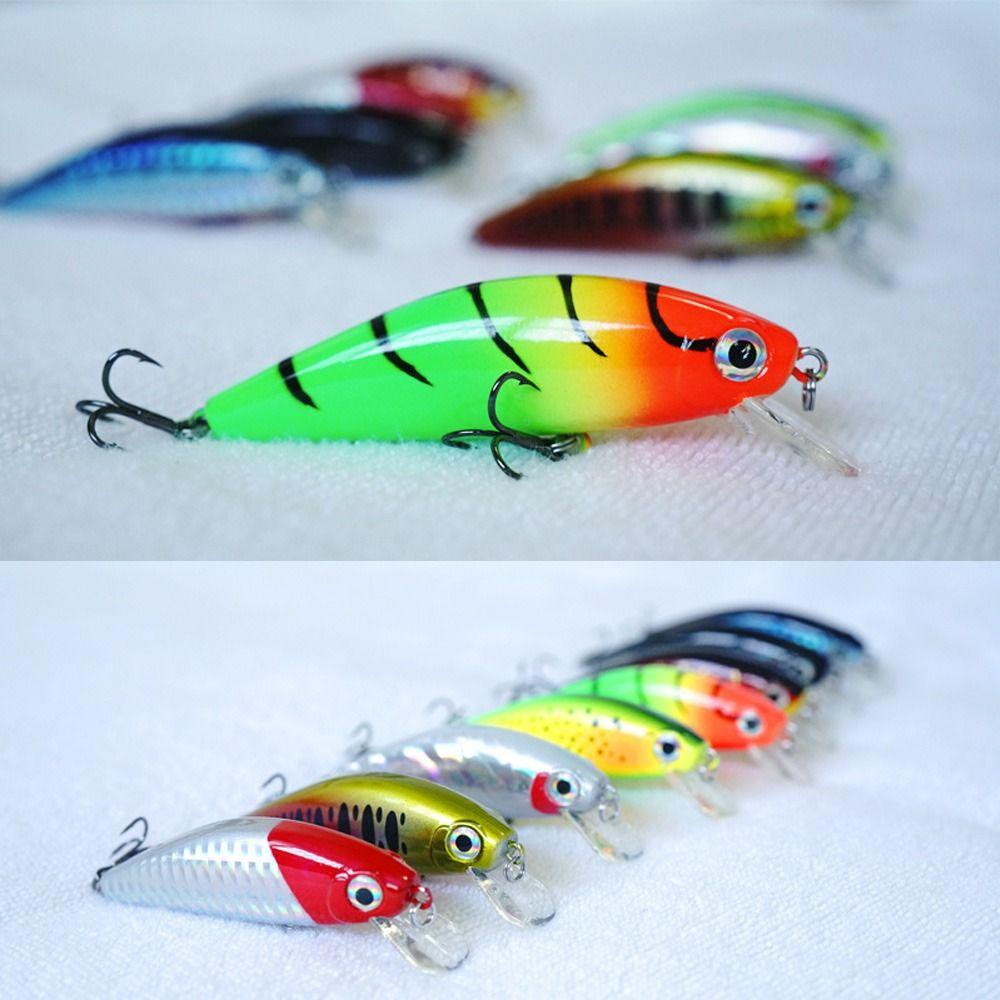 Preva 2pcs Umpan Ikan Kecil Tenggelam Multicolor Tackle Bergaris bass Minnow Lures