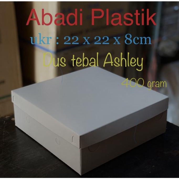 DUS NASI / DUS KUE / KOTAK NASI POLOS TEBAL UKR 22x22 ISI 50PCS