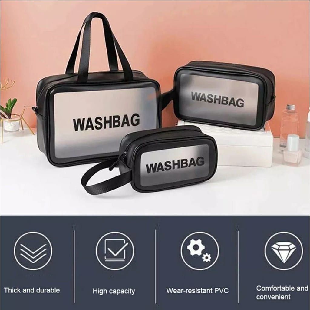 TAS KOSMETIK TAS SKINCARE TRANSPARANT WASHBAG POUCH TRAVEL MAKE UP DOMPET MAKE UP WASHBAG