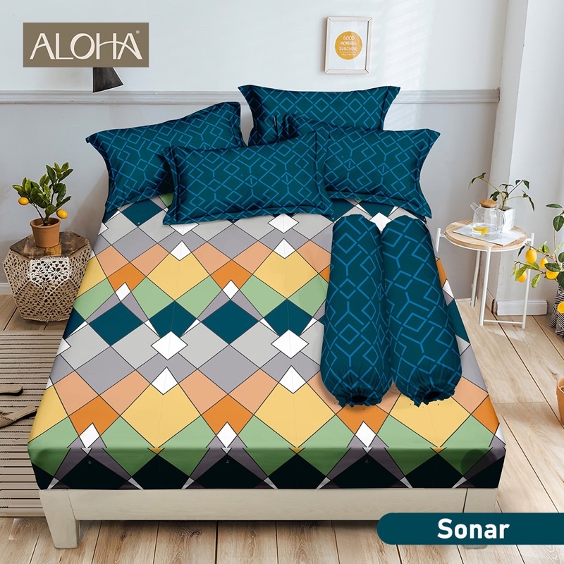 (BISA COD)SPREI INTERNAL ALOHA UK 180*200 CM DIJAMIN TIDAK LUNTUR